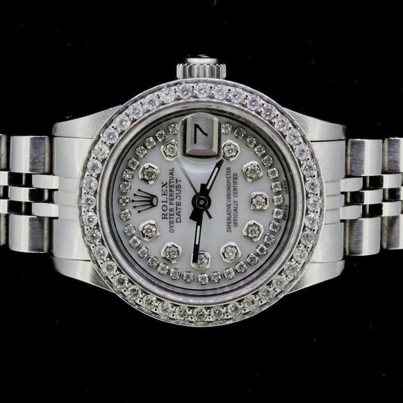 Rolex Ladies Date Datejust Oyster Stainless Diamond Dial Bezel Watch main image 7